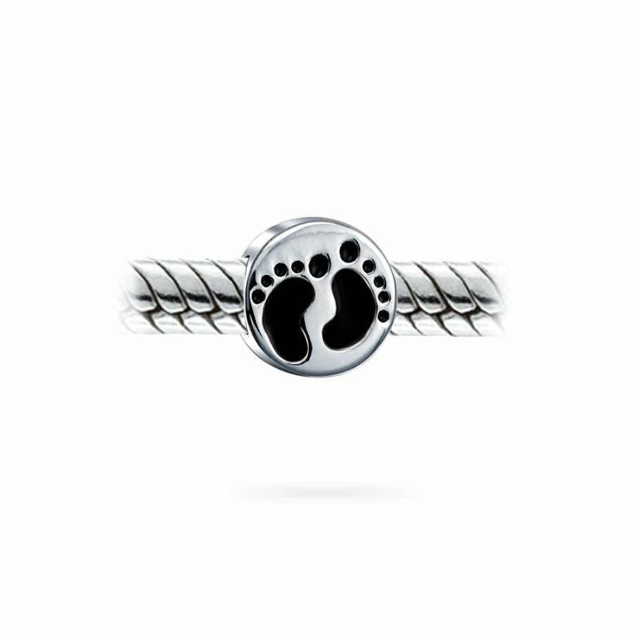 Shop Women Bling Jewelry Unique Charms | Feet Footprints Family New Mother Child Charm Bead Sterling Silver