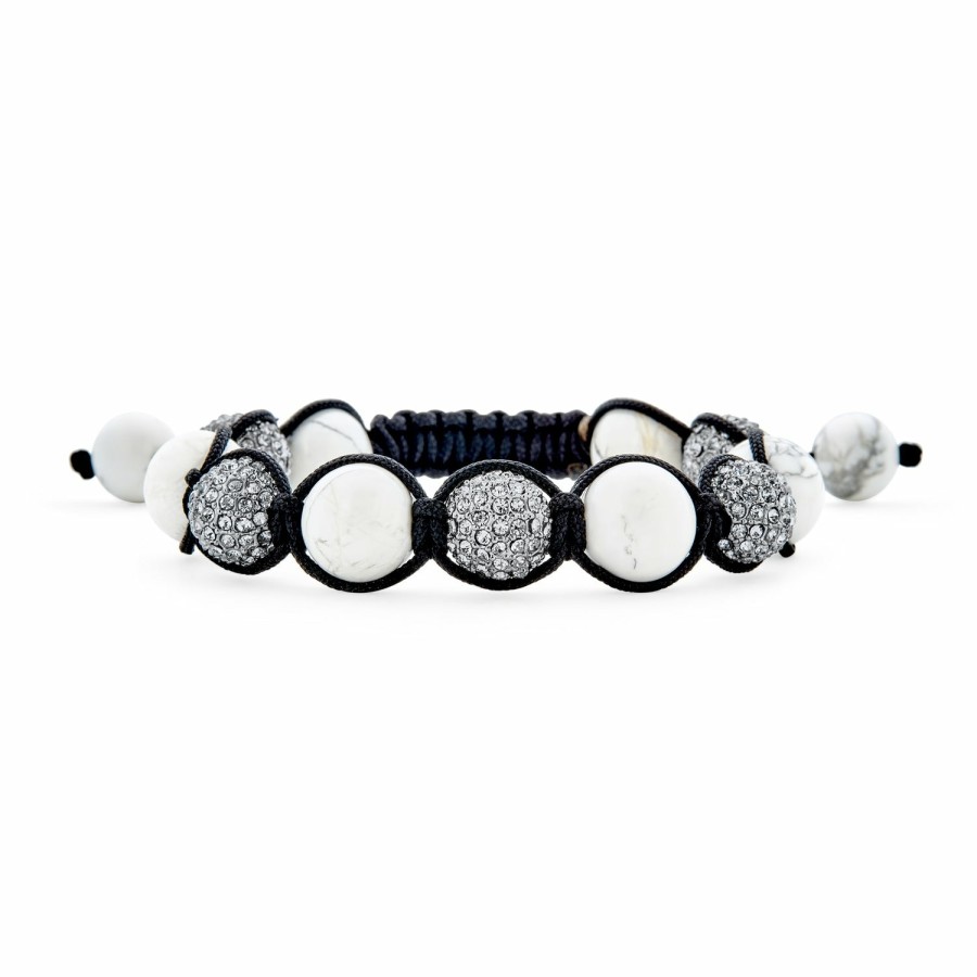 Shop Men Bling Jewelry Boys Jewelry | Pave Crystal Ball Shamballa Inspired Bracelet Cord