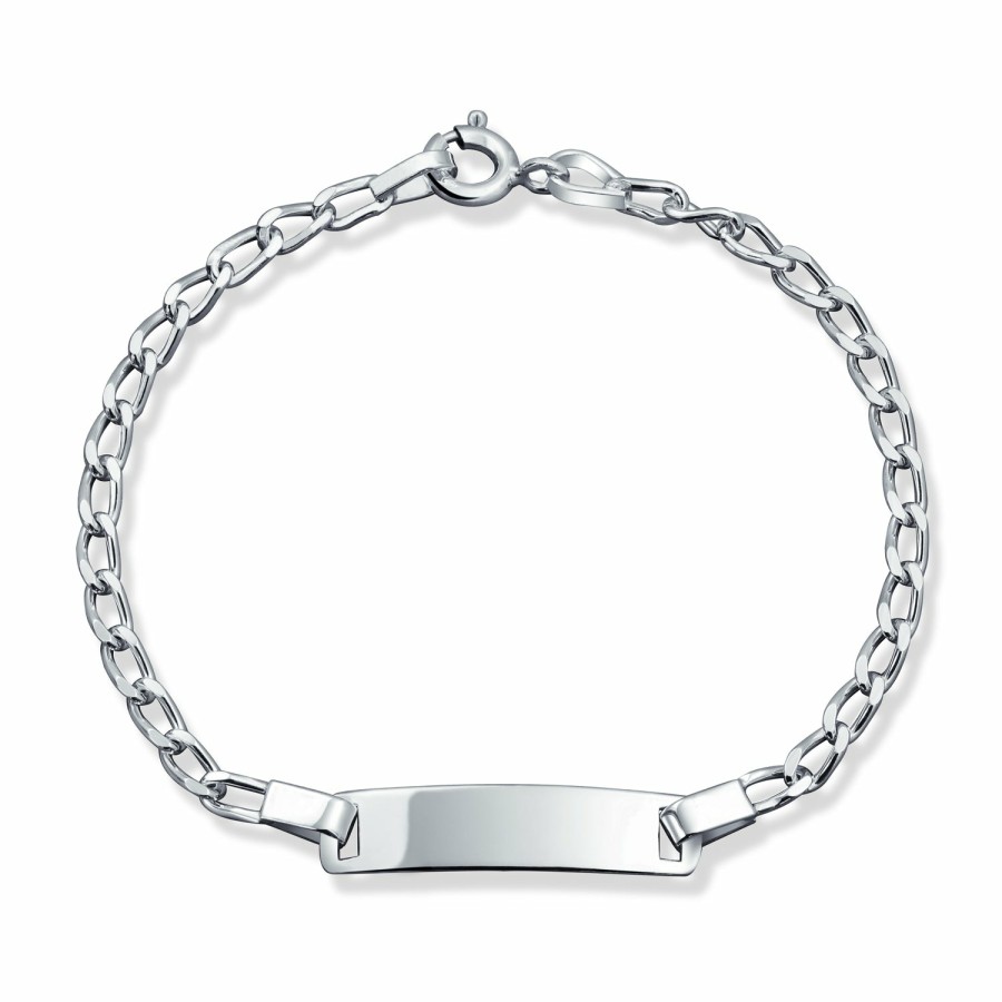 Shop Women Bling Jewelry | Dainty Virgin Mary Id Bracelet Figaro Or Curb Chain Sterling Wrist 6,7"