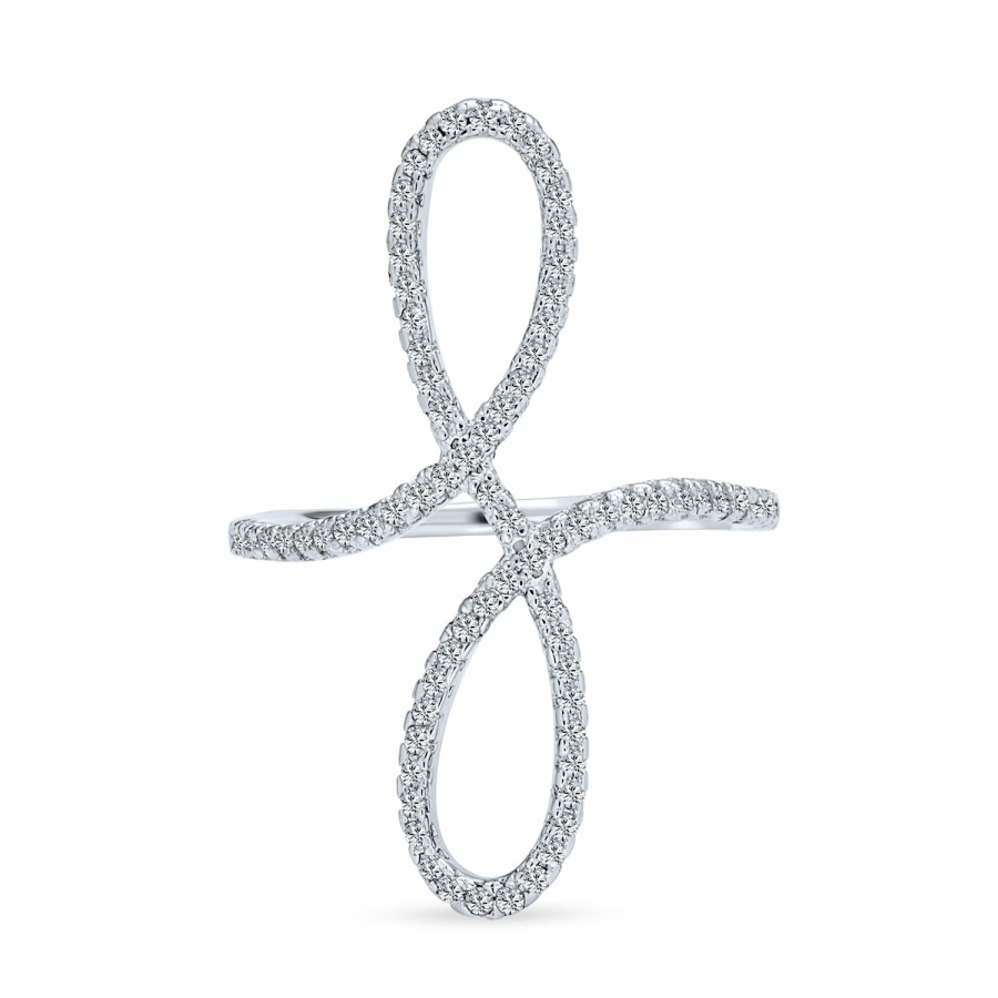 Shop Women Bling Jewelry Unique Rings | Boho Pave Cz Full Finger Armor Swirl Infinity Ring .925 Sterling Silver