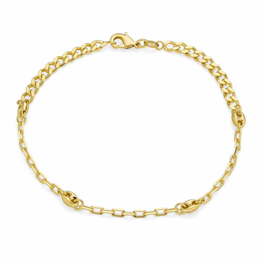 Shop Women Bling Jewelry Ankle Bracelets | Danity Anchor Mariner Link Chain Anklet Ankle Bracelet Gold Plated