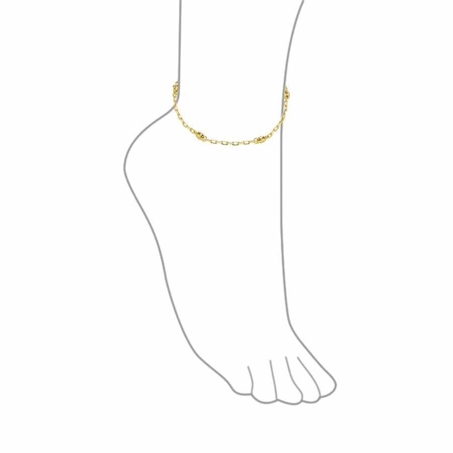 Shop Women Bling Jewelry Ankle Bracelets | Danity Anchor Mariner Link Chain Anklet Ankle Bracelet Gold Plated