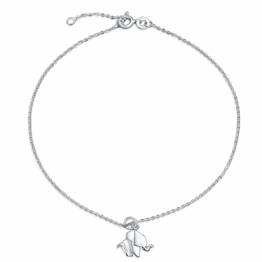 Shop Women Bling Jewelry Delicate Bracelets | 3D Origami Jewelry Giraffe Elephant Butterfly Cat Anklet .925 Silver