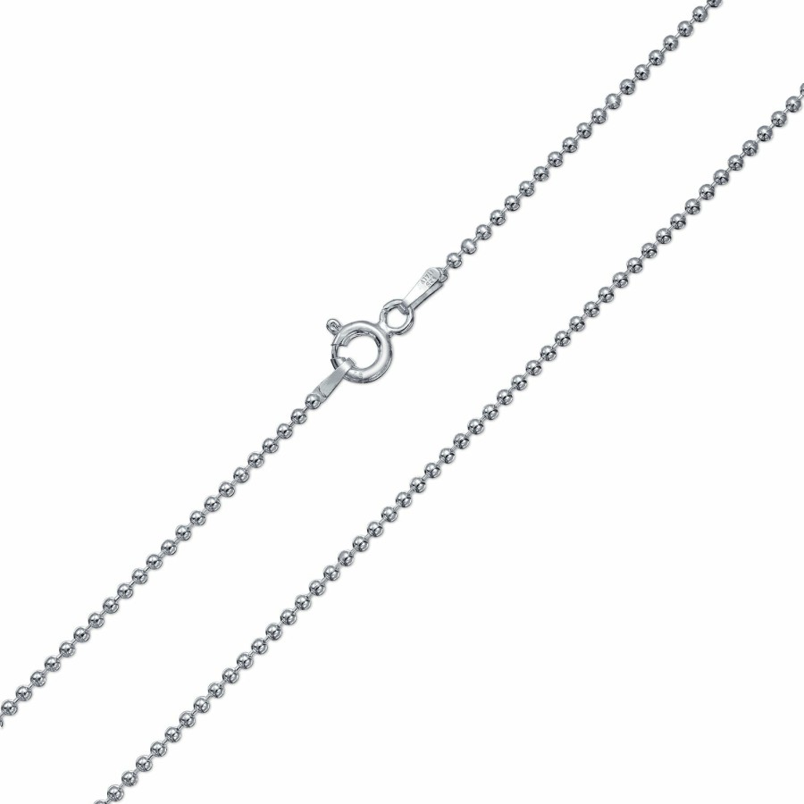 Shop Women Bling Jewelry Chains Necklaces | Ball Bead Chain Necklace 150 Gauge Italian High Shine Sterling Silver