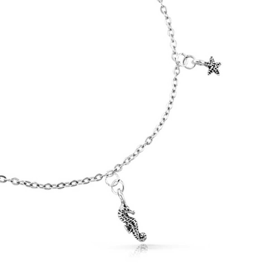 Shop Women Bling Jewelry Charm Bracelets | Charm Dangle Starfish Crab Seahorse Concho Sea Anklet Sterling Silver