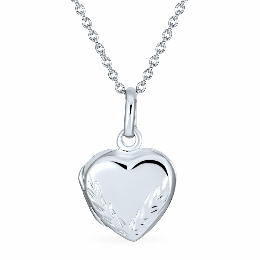 Shop Women Bling Jewelry Lockets | Cz Accent Holds Picture Star Flower Heart Locket Necklace .925 Silver