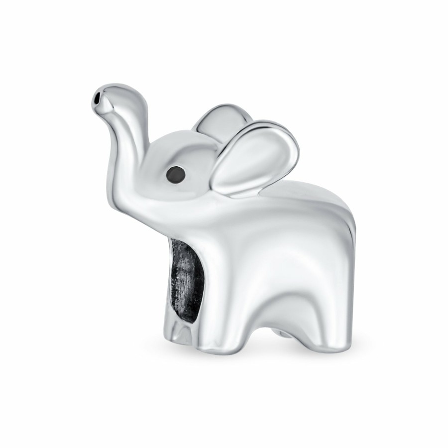 Shop Women Bling Jewelry Animal Beads | Good Luck Trunk Up Cz Elephant Puzzle Dangle Bead Charm .925 Sterling