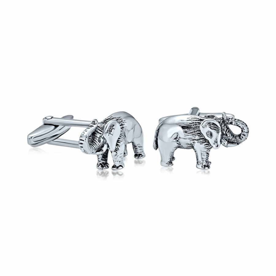 Shop Men Bling Jewelry Cufflinks | Good Luck Elephant Cufflinks Republican Political Sterling Silver