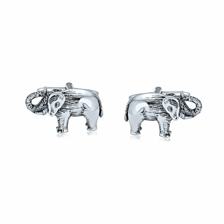 Shop Men Bling Jewelry Cufflinks | Good Luck Elephant Cufflinks Republican Political Sterling Silver