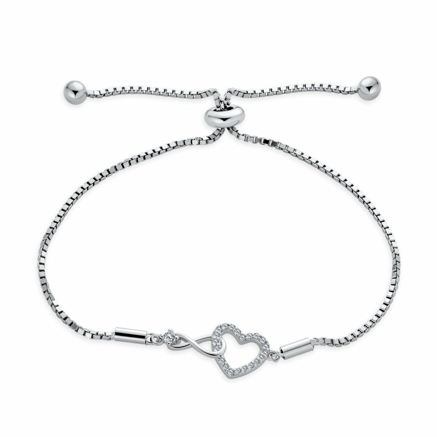 Shop Women Bling Jewelry | Butterfly Infinity Symbol Heart Bolo Bracelet .925 Sterling