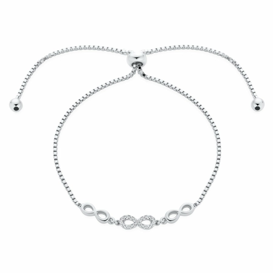 Shop Women Bling Jewelry | Butterfly Infinity Symbol Heart Bolo Bracelet .925 Sterling