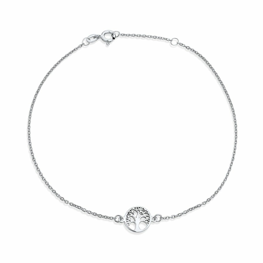 Shop Women Bling Jewelry Ankle Bracelets | Round Celtic Family Tree Of Life Anklet Ankle Bracelet Sterling Silver