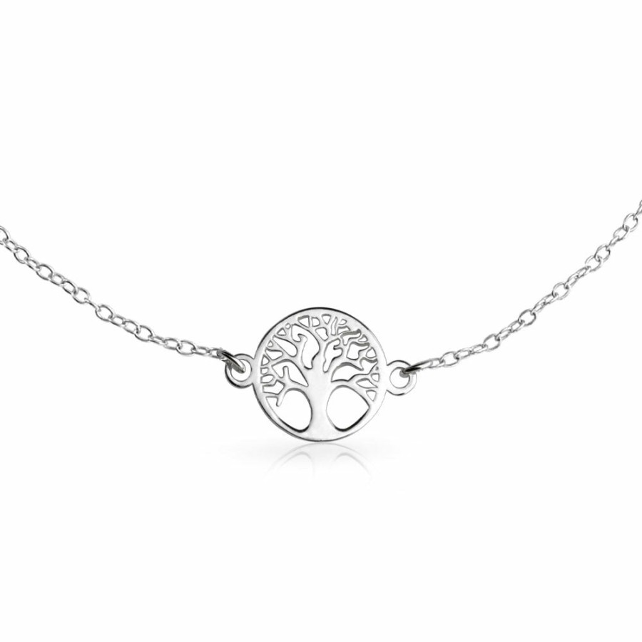 Shop Women Bling Jewelry Ankle Bracelets | Round Celtic Family Tree Of Life Anklet Ankle Bracelet Sterling Silver