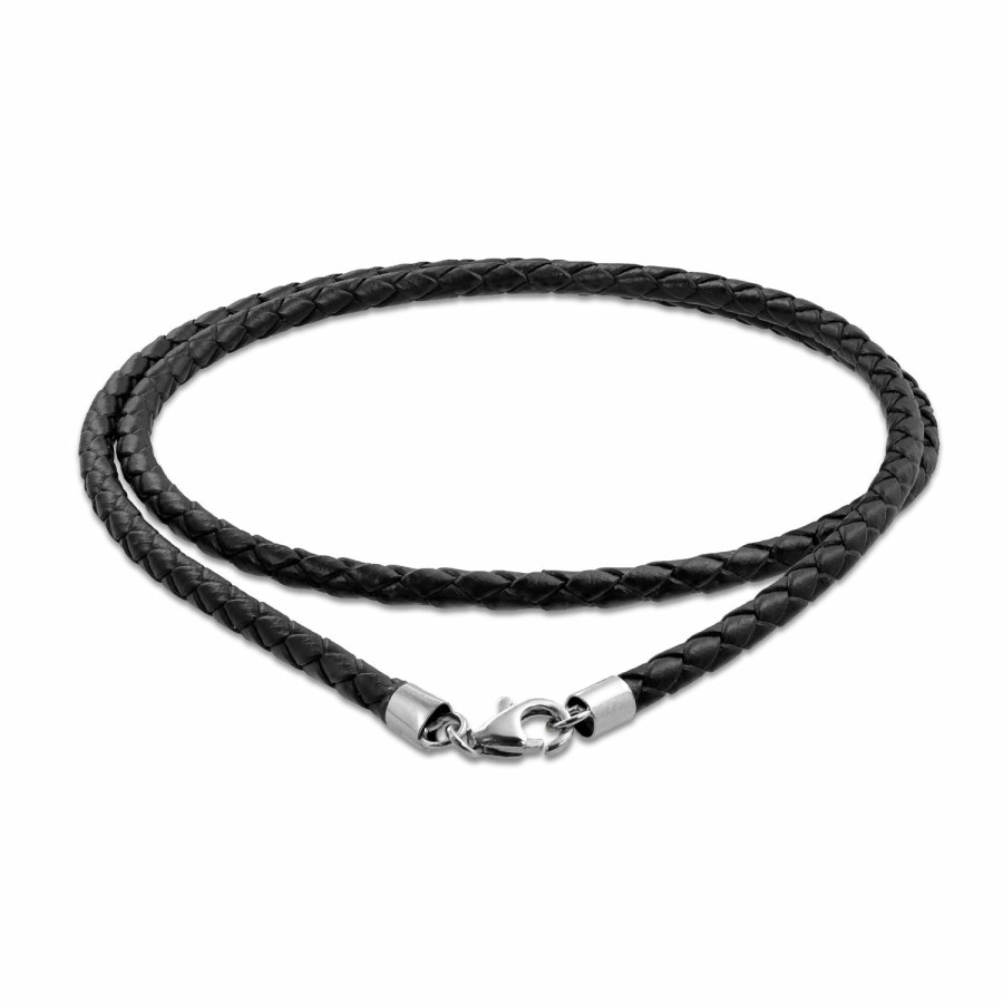 Shop Men Bling Jewelry Mens Pendants & Dog Tags | Unisex Genuine Leather Braid Rope Necklace Pendant Cord 14 -24 Inch