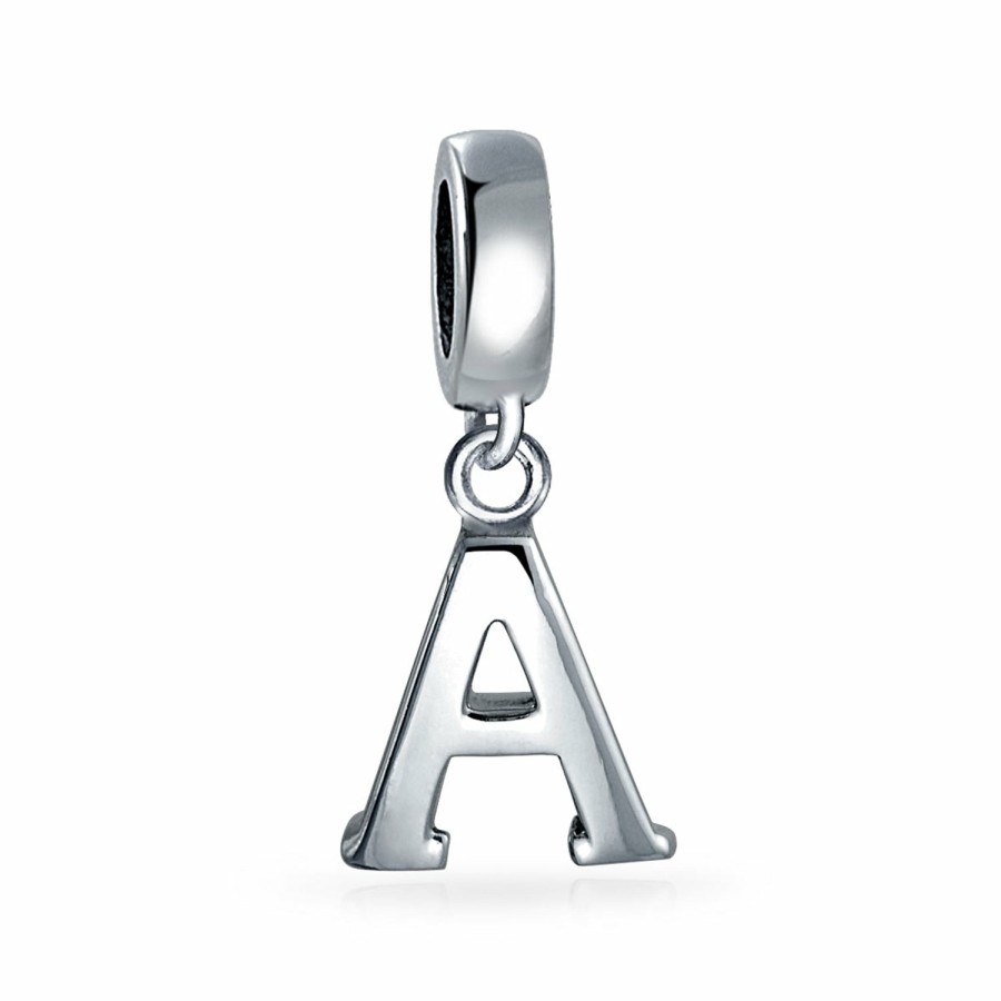 Shop Women Bling Jewelry Abc Initial | Initial Block Letter Alphabet Dangle Bead Sterling Uropean