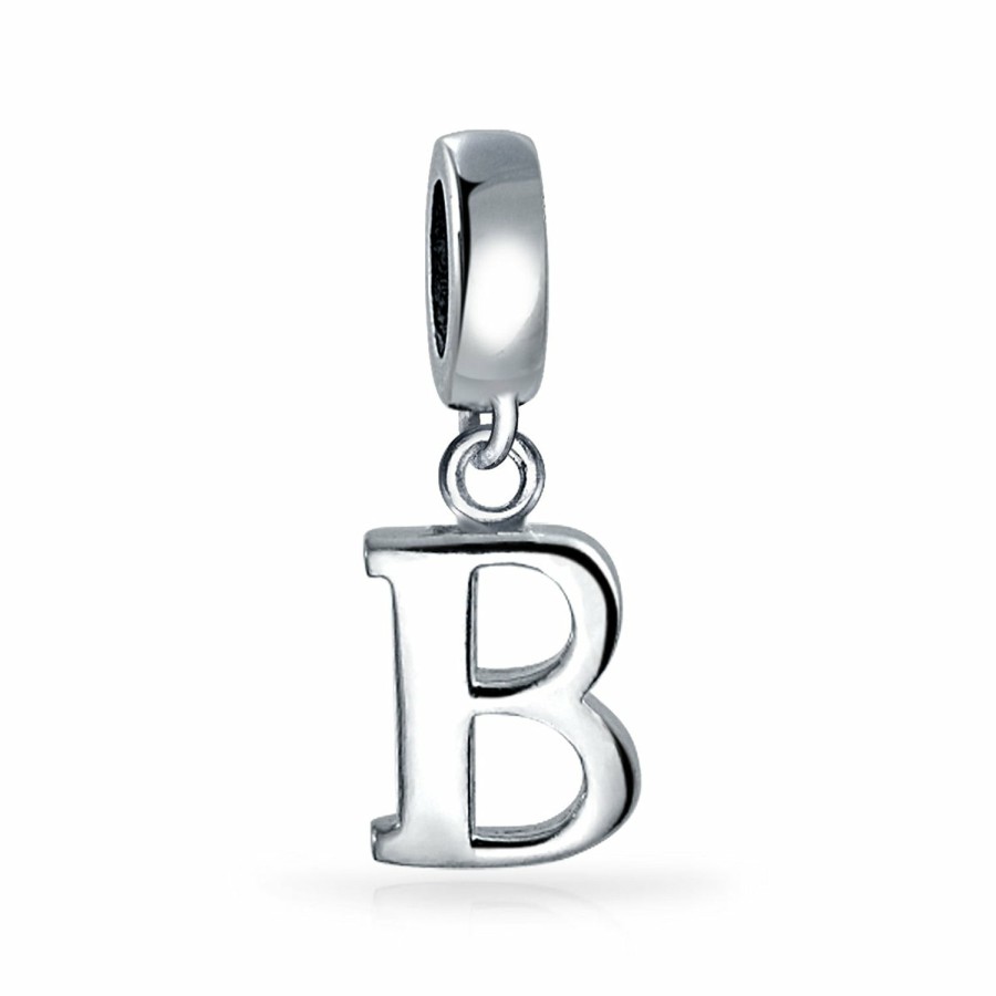 Shop Women Bling Jewelry Abc Initial | Initial Block Letter Alphabet Dangle Bead Sterling Uropean