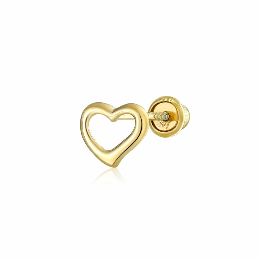 Shop Women Bling Jewelry Ear Cuffs, Cartilage Earrings | Tiny 14K Gold Infinity Love Symbol Heart Cartilage Ear Lobe Earring