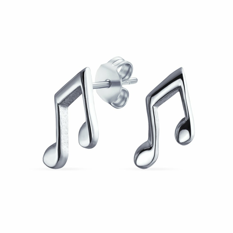 Shop Women Bling Jewelry Stud Earrings | Teacher Music Notes Threader Stud Earrings Charm Bracelet .925 Silver