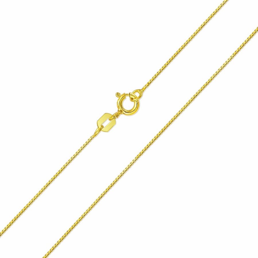 Shop Women Bling Jewelry Chains Necklaces | Basic 3Mm Thin 019 Gauge Box Chain .925Sterling Made In Italy