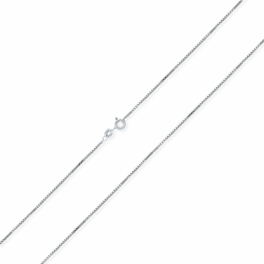 Shop Women Bling Jewelry Chains Necklaces | Basic 3Mm Thin 019 Gauge Box Chain .925Sterling Made In Italy