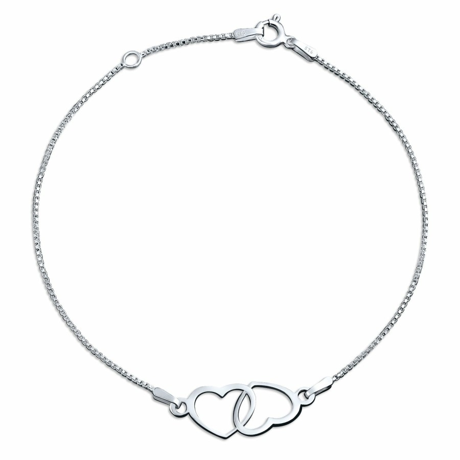 Shop Women Bling Jewelry Ankle Bracelets | Interlocking Bow Hearts Anklet Ankle Bracelet .925 Sterling