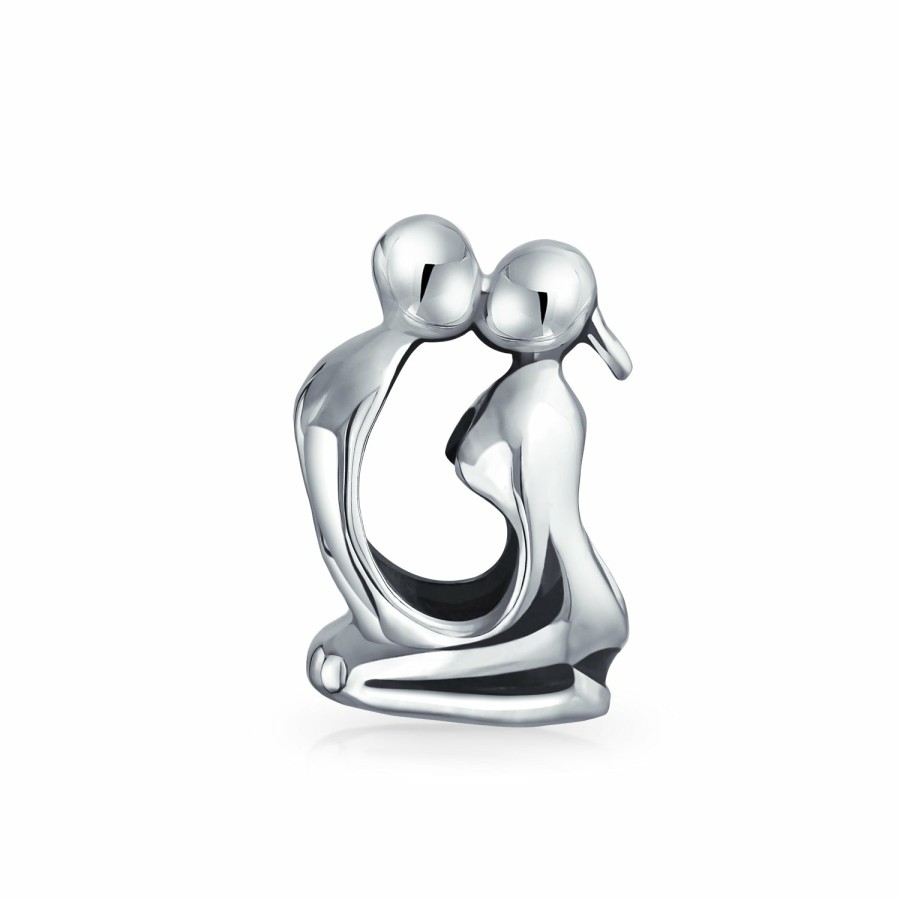 Shop Women Bling Jewelry Unique Charms | Couples Kissing Lovers Sculpture Charm Bead .925Sterling Silver