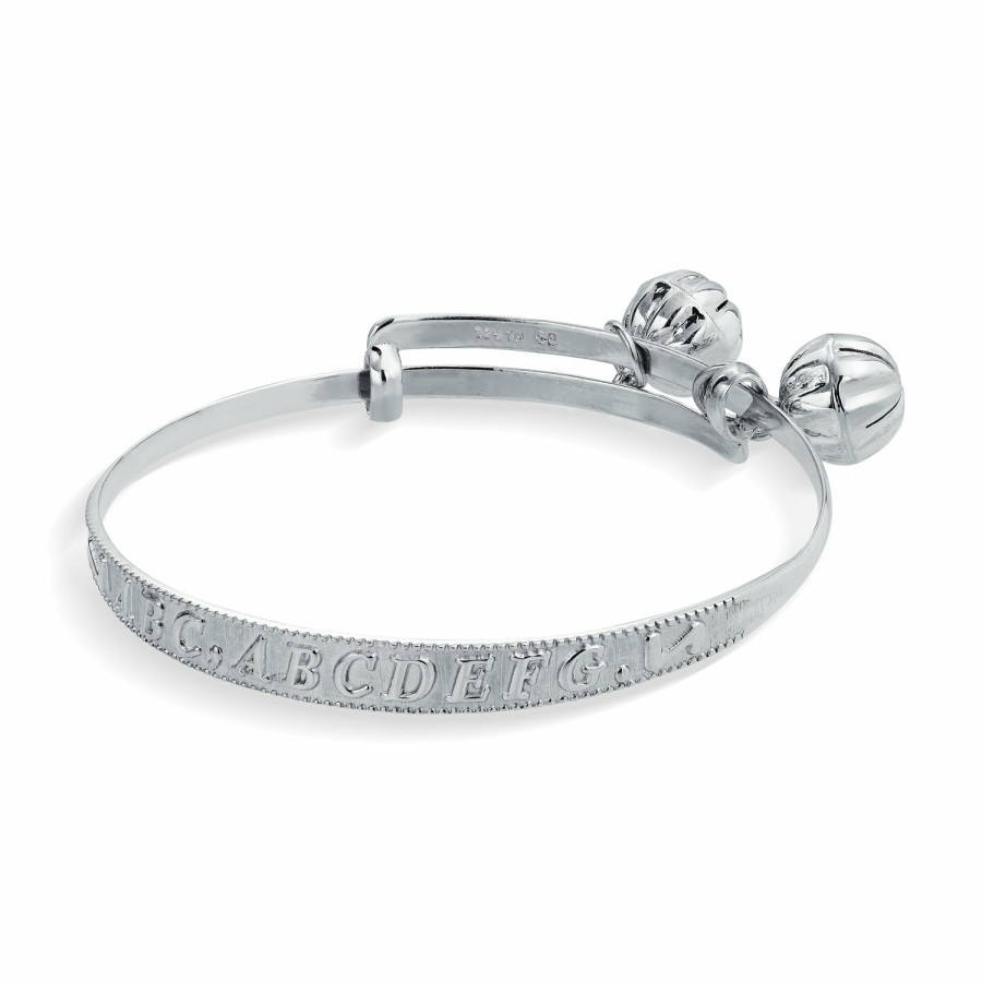 Shop Women Bling Jewelry Charm Bracelets | Jingle Bells Bangle Bracelet .925 Sterling Silver Bells Silver Plated