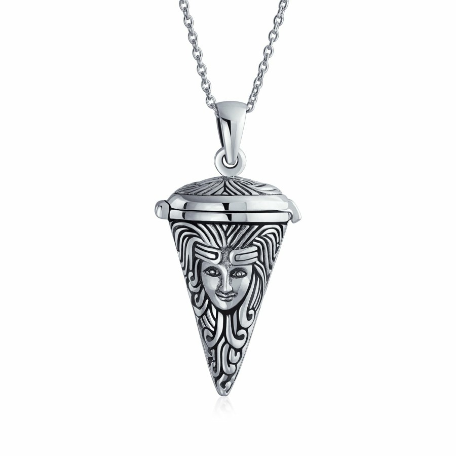 Shop Women Bling Jewelry Pendant Necklaces | Celtic Nature Lunar Moon Mother Earth Goddess Pendant Necklace Locket