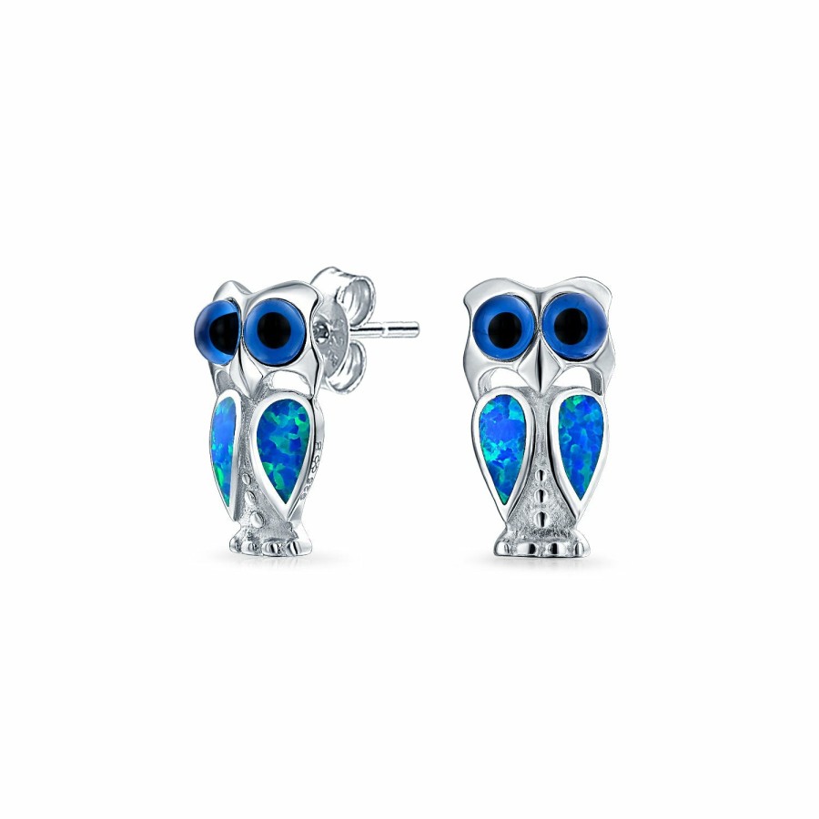 Shop Women Bling Jewelry Stud Earrings | Cz Opal Eye Wise Bird Owl Stud Earrings Pendant 925 Silver