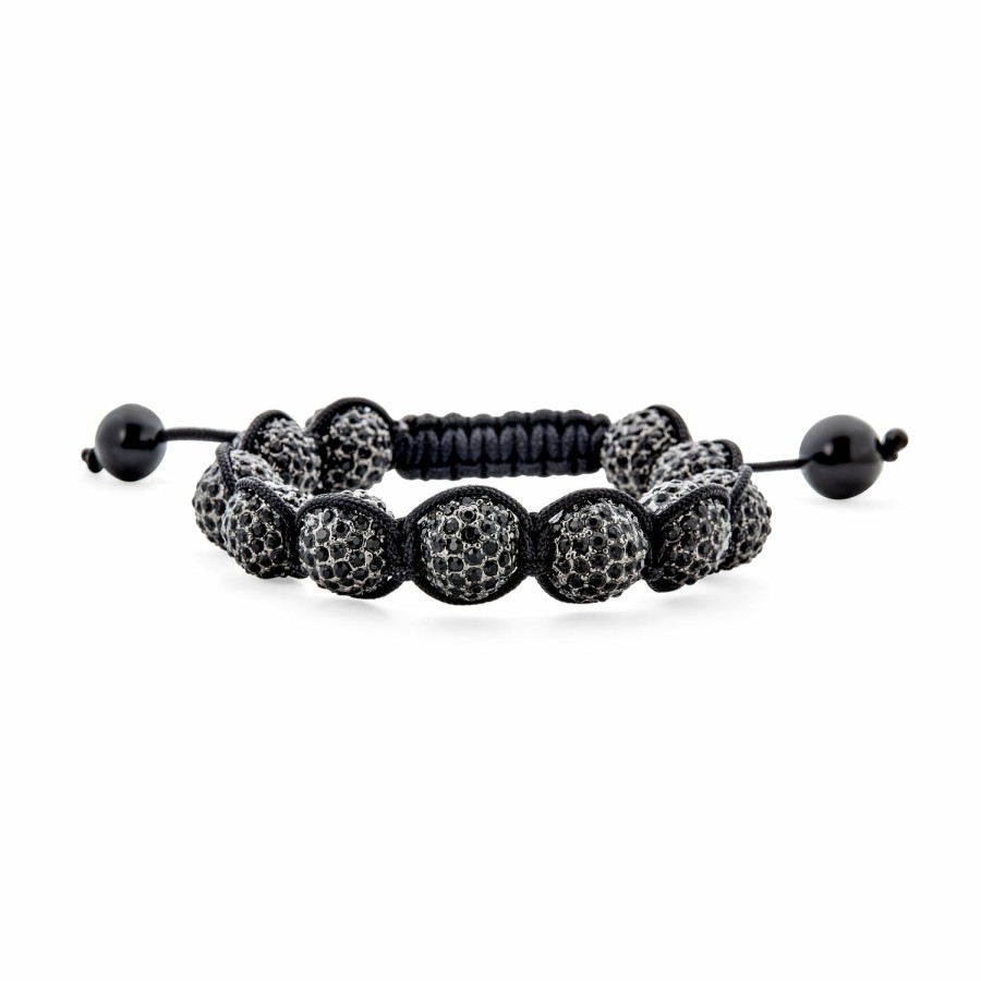 Shop Men Bling Jewelry Shamballa Inspired Bracelets | Blue Pave Crystal Ball Shamballa Inspired Bracelet Cord