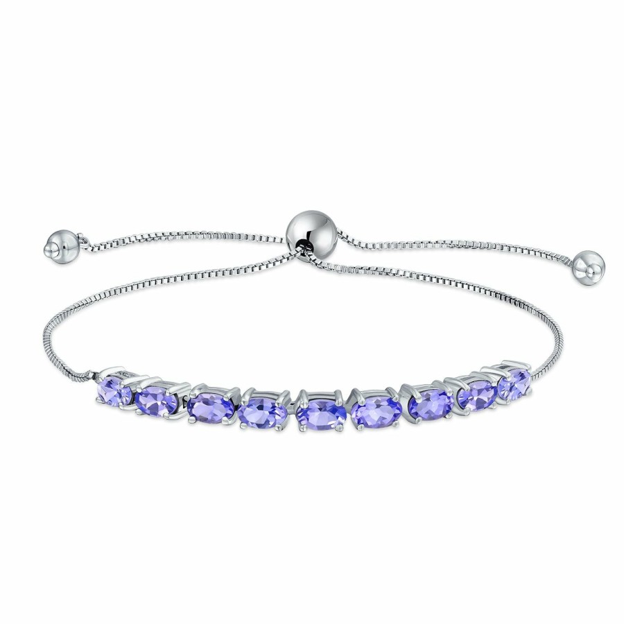 Shop Women Bling Jewelry Tennis Bracelets | Amethyst Tanzanite Emerald Sapphire Bolo Tennis Bracelet For Women 7-8 Inch