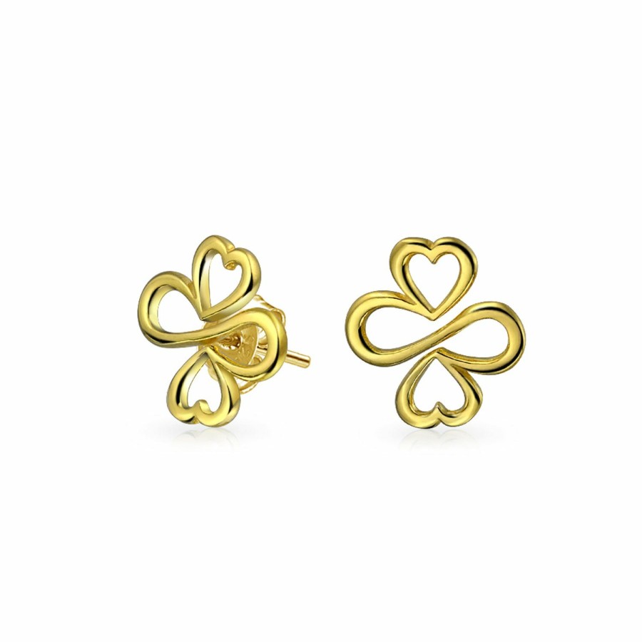 Shop Women Bling Jewelry Hoops Huggies Earrings | Ayllu Heart Infinity Clover Love Luck Unity Cz Flower Stud Earrings