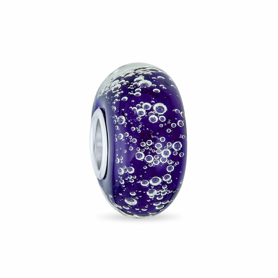 Shop Women Bling Jewelry Flower Beads | Bubble Murano Glass Bead Charm Spacer Sterling Silver