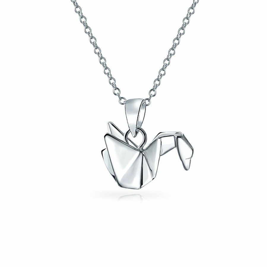 Shop Women Bling Jewelry | 3D Origami Jewelry Crane Cat Elephant Necklace Pendant Sterling Silver