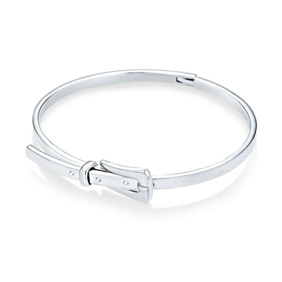 Shop Women Bling Jewelry Cuff Bangle Bracelets | Belt Buckle Bangle Bracelet For Women High Shinny .925 Sterling Silver