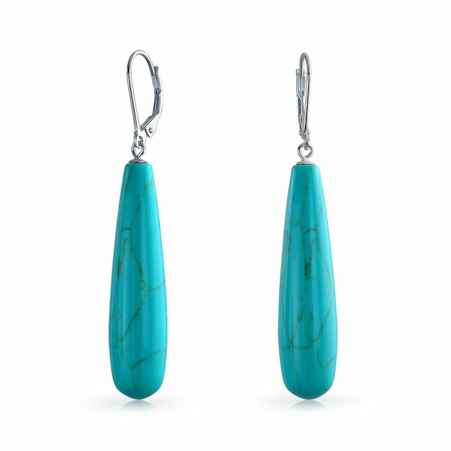 Shop Women Bling Jewelry Dangle Drop Earrings | Elongated Teardrop Dangle Western Earrings .925 Silver