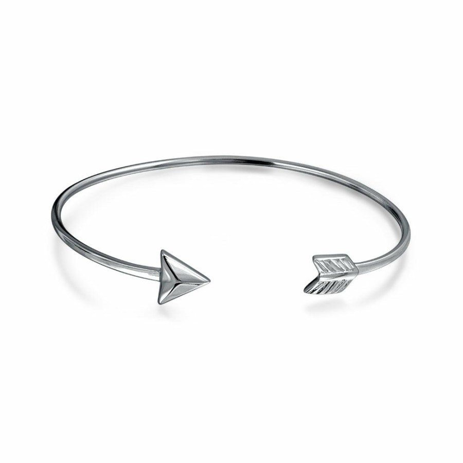 Shop Women Bling Jewelry Cuff Bangle Bracelets | Cupids Arrow Tips Bangle Cuff Bracelet Women .925