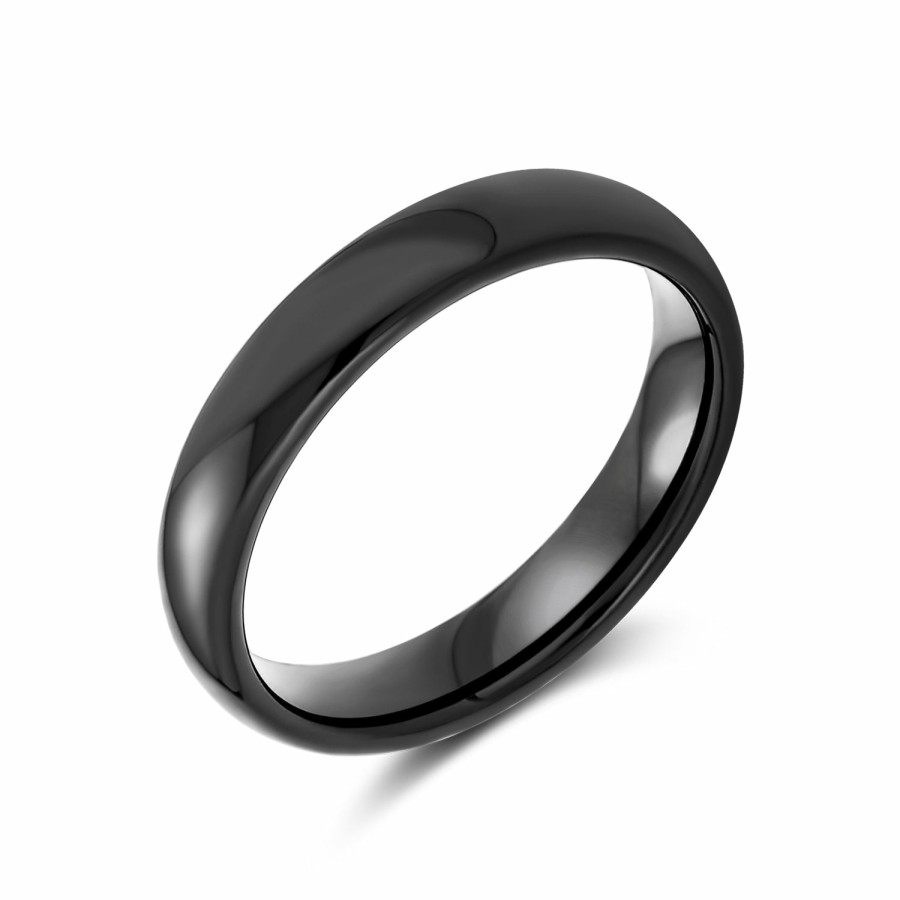 Shop Men Bling Jewelry Mens Rings | Wide Dome Couples Wedding Band Titanium Rings Silver Tone 4Mm