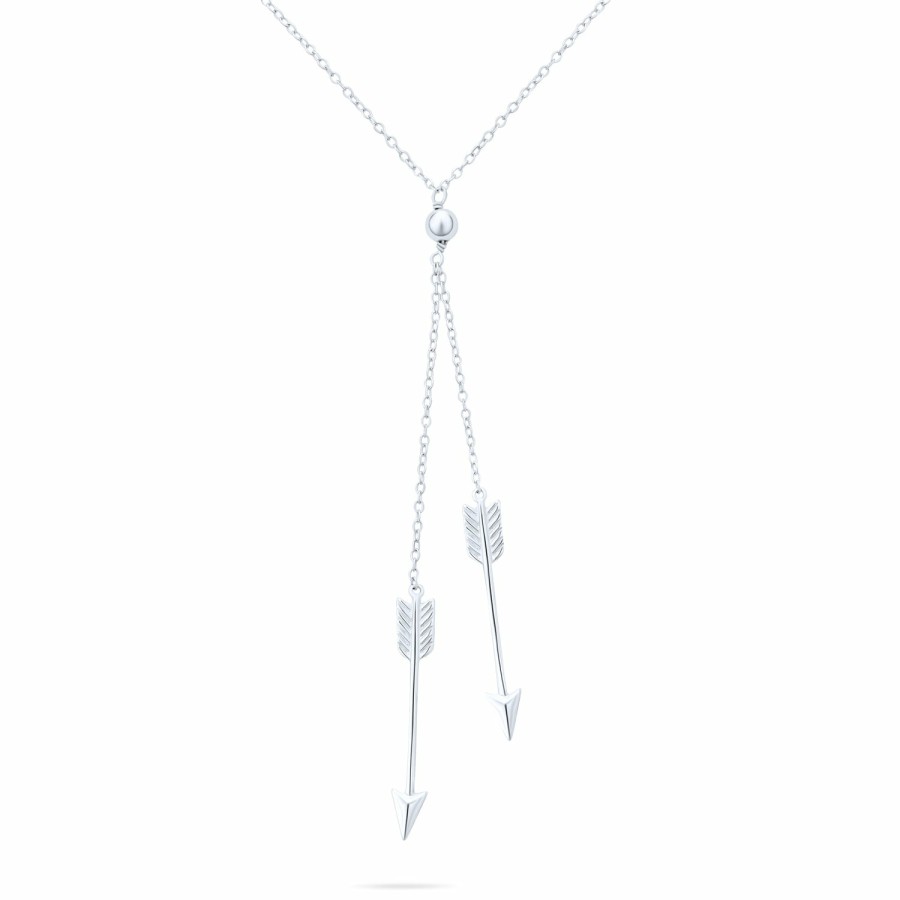 Shop Women Bling Jewelry Delicate Pendant Necklaces | Cupid Arrows Lariat Necklace Pendant Dangle Earrings .925