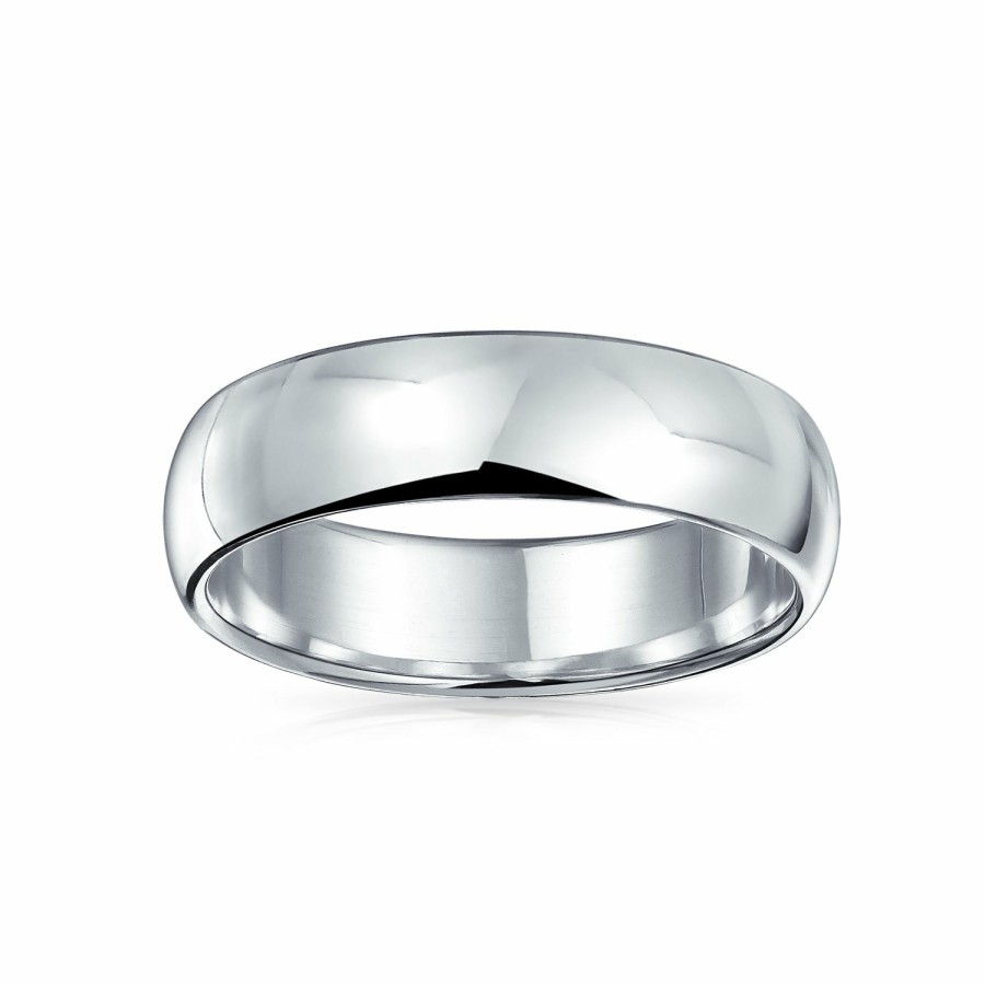 Shop Men Bling Jewelry Mens Rings | Plain Simple .925 Sterling Dome Couples Wedding Band Ring 5Mm Silver