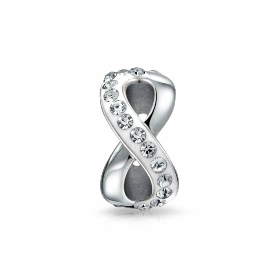 Shop Women Bling Jewelry Love Heart Beads | Valentine Open Infinity Heart Spacer Bead Charm .925Sterling