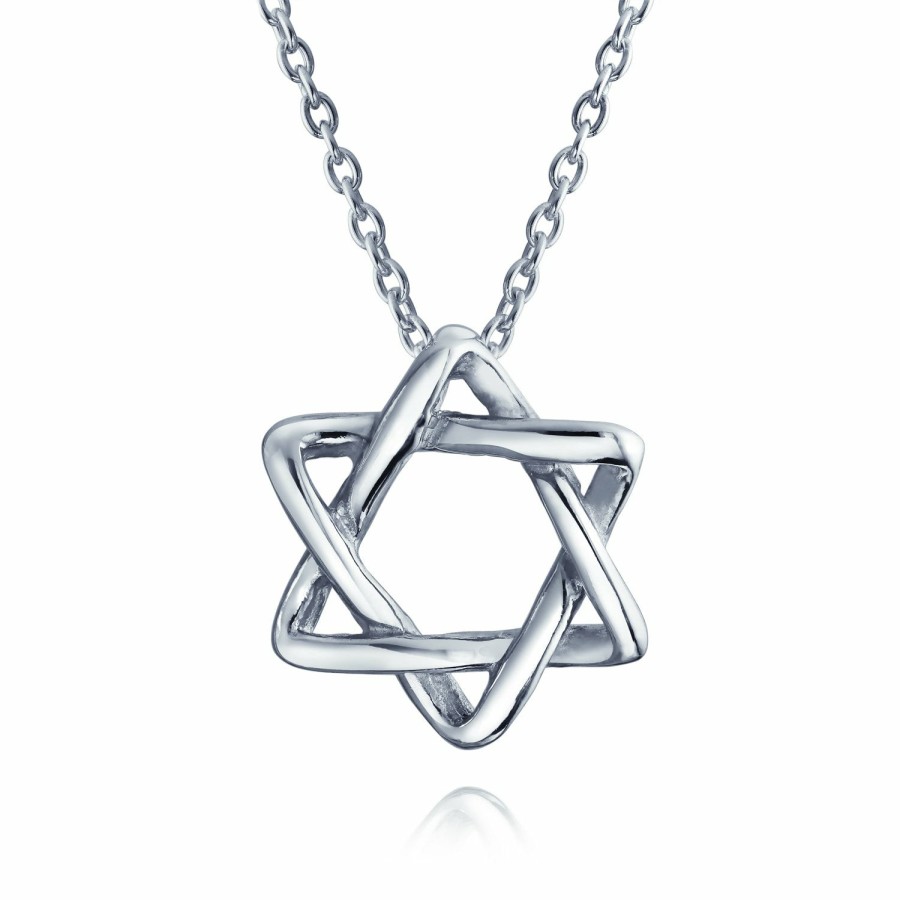 Shop Women Bling Jewelry Delicate Pendant Necklaces | Unisex Hanukkah Star Of David Pendant Necklace Judaica Jewelry .925