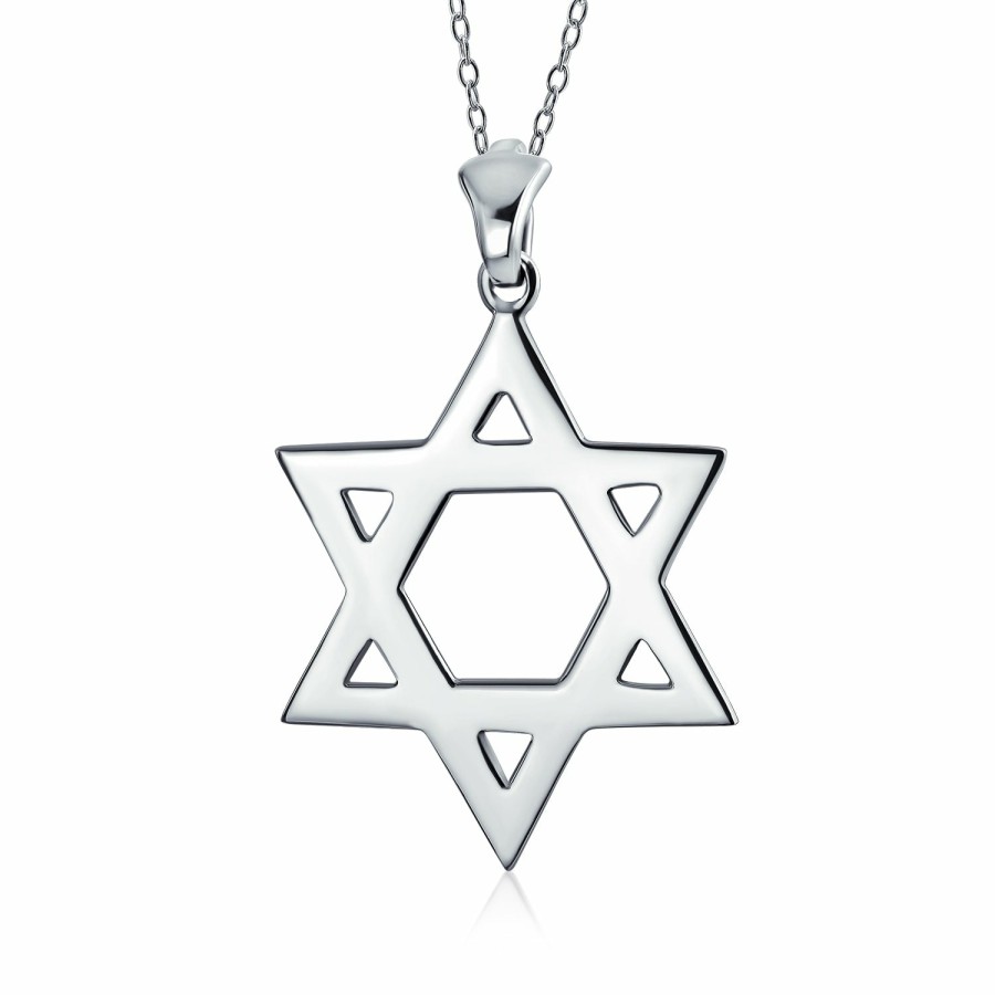 Shop Women Bling Jewelry Delicate Pendant Necklaces | Unisex Hanukkah Star Of David Pendant Necklace Judaica Jewelry .925