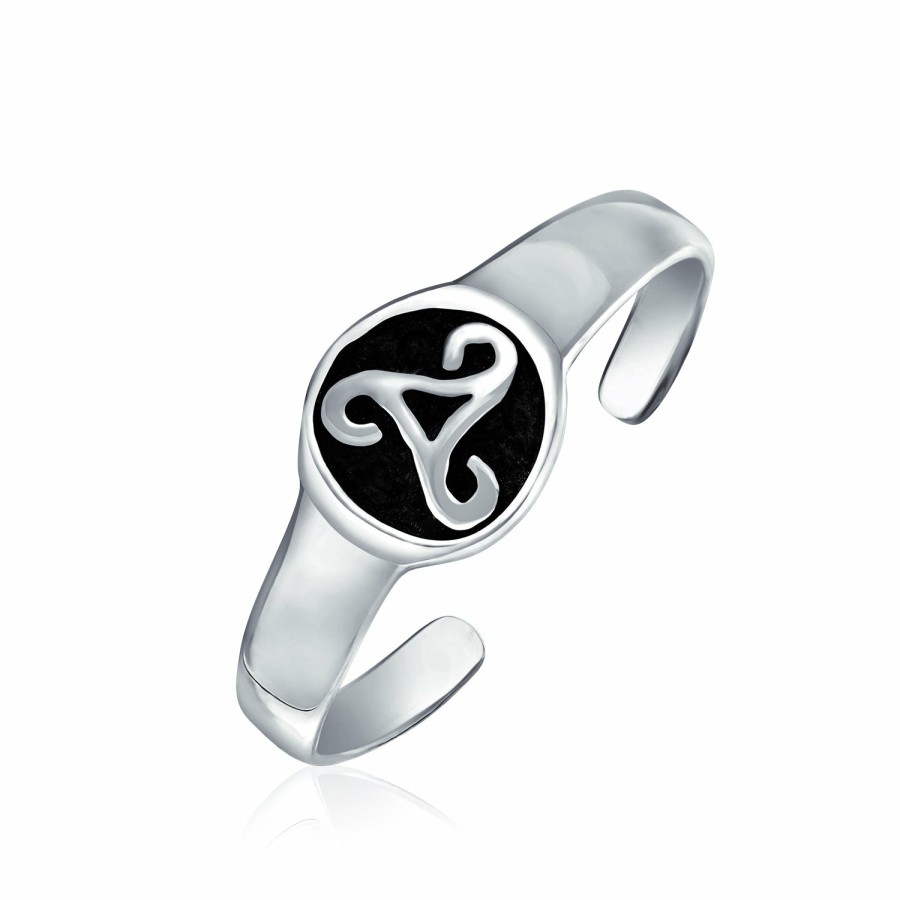 Shop Women Bling Jewelry Engravable Rings | Celtic Knot Claddagh Heart Circle Triquetra Trinity Toe Ring Band