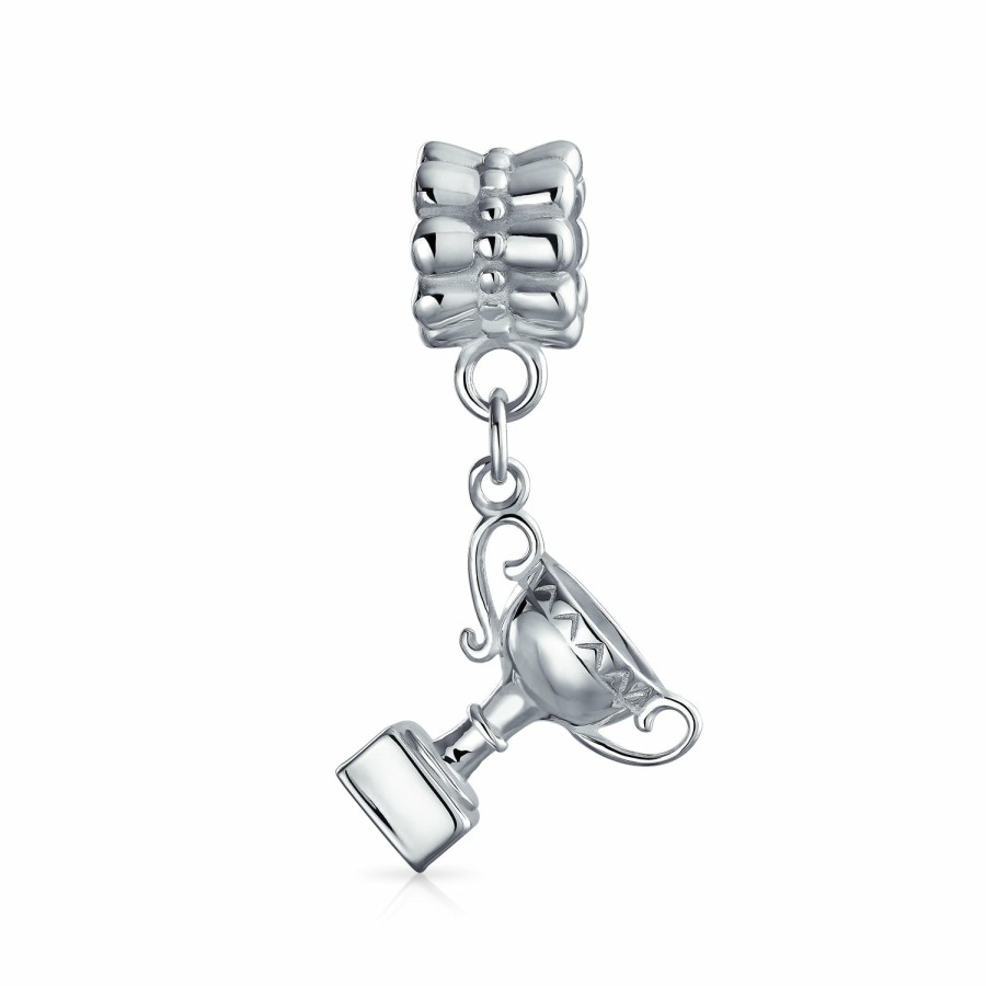 Shop Women Bling Jewelry Dangle Beads | Winner First Place Number One Sports Champion Trophy Bead .925