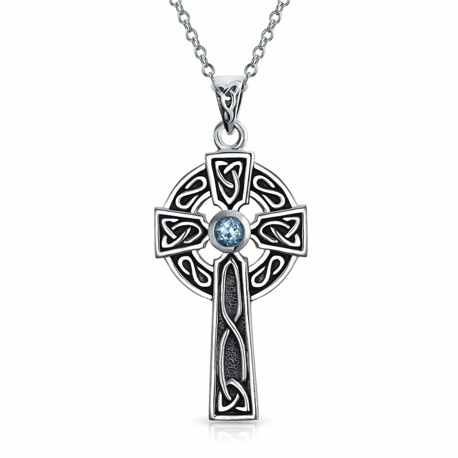 Shop Women Bling Jewelry Pendant Necklaces | Vintage Religious Infinity Trinity Celtic Cross Pendant 925