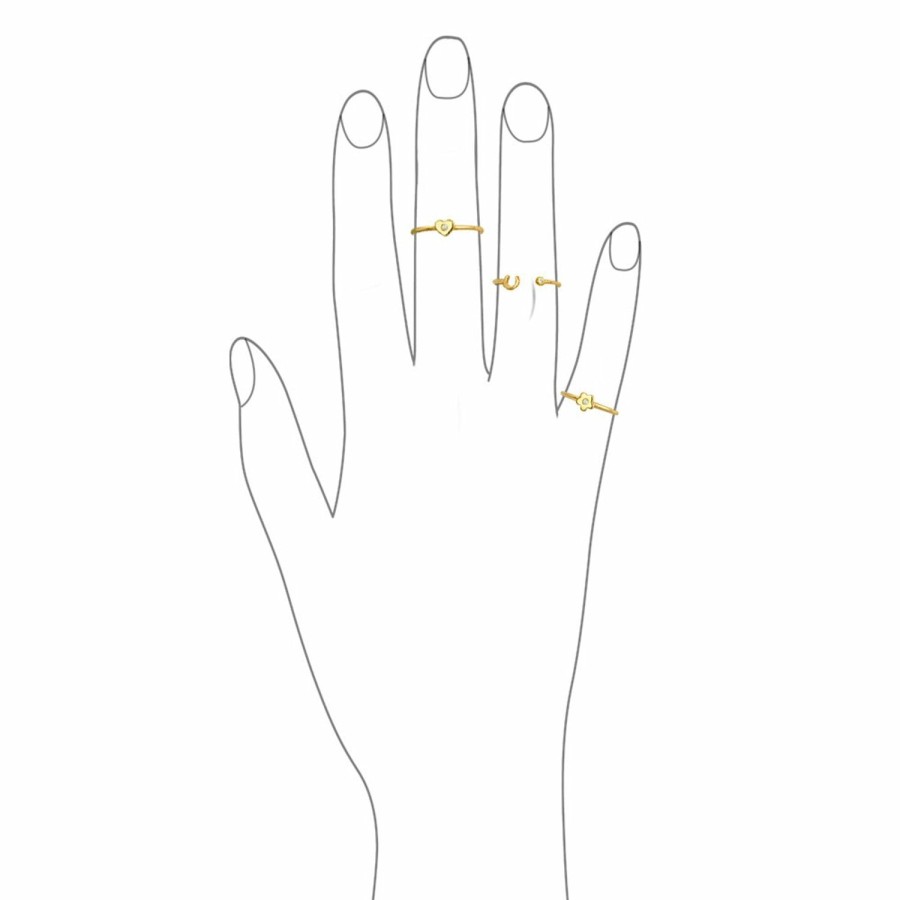 Shop Women Bling Jewelry Delicate Midi Rings | Western Jewelry Midi Knuckle Stackable Horseshoe Ring Gold Silver Band