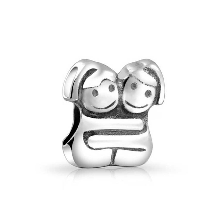 Shop Women Bling Jewelry Unique Charms | Bff Best Hugging Friends Forever Friendship Bead Charm Sterling Silver