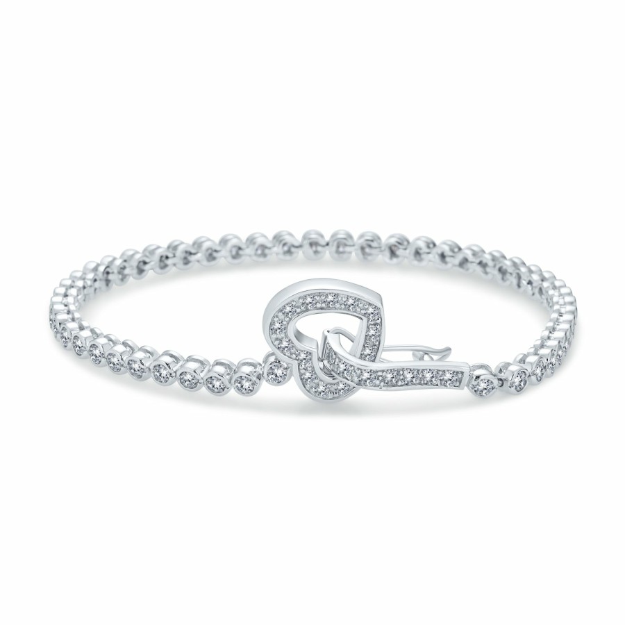 Shop Women Bling Jewelry Tennis Bracelets | 4Ct Bubble Tennis Bracelet Bezel Round Cz Gold Plated Sterling Silver