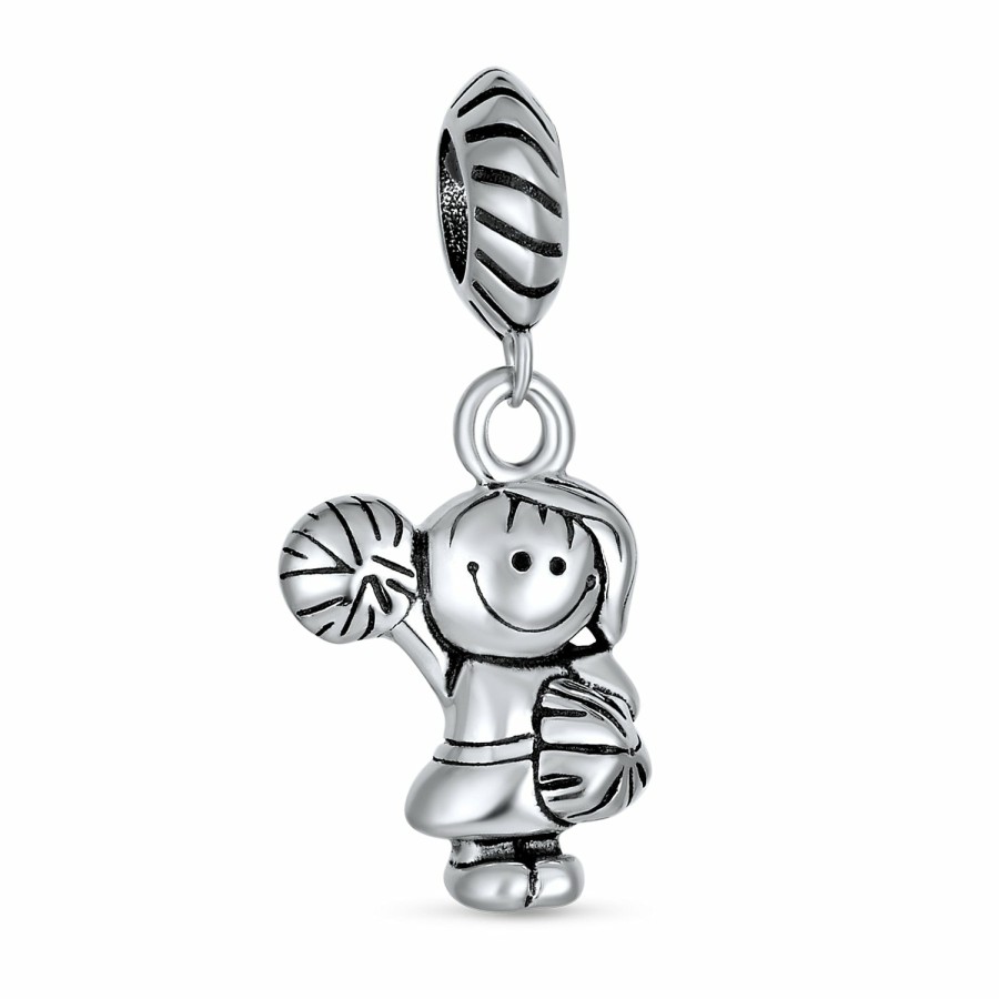 Shop Women Bling Jewelry Sports Beads | School Spirit Cartoon Sport Soccer Player Cheer Charm Bead .925